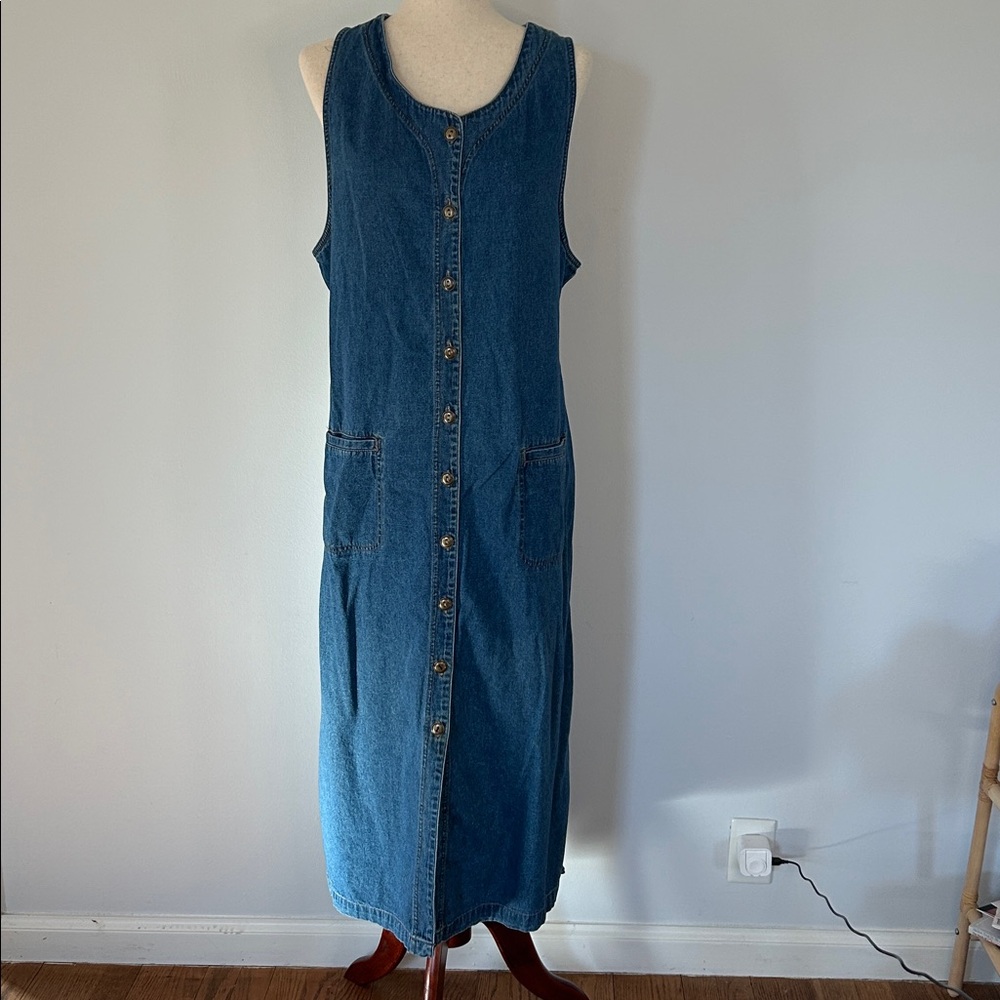 Original TY Wear Dress Size 20W Blue 100% Cotton Pockets Denim